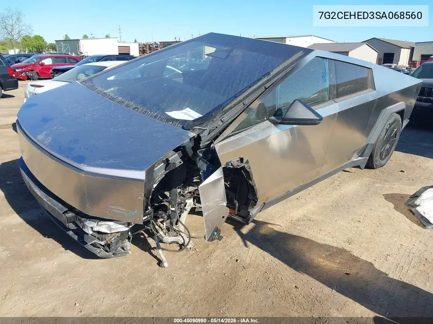 2025 Tesla Cybertruck All-Wheel Drive VIN: 7G2CEHED3SA068560 Lot: 45090990