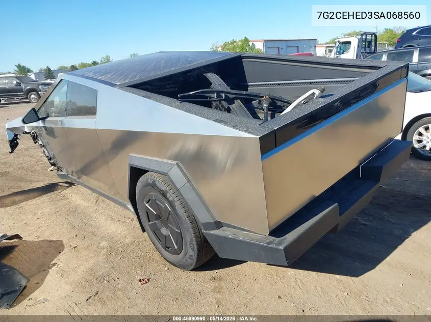 2025 Tesla Cybertruck All-Wheel Drive VIN: 7G2CEHED3SA068560 Lot: 45090990