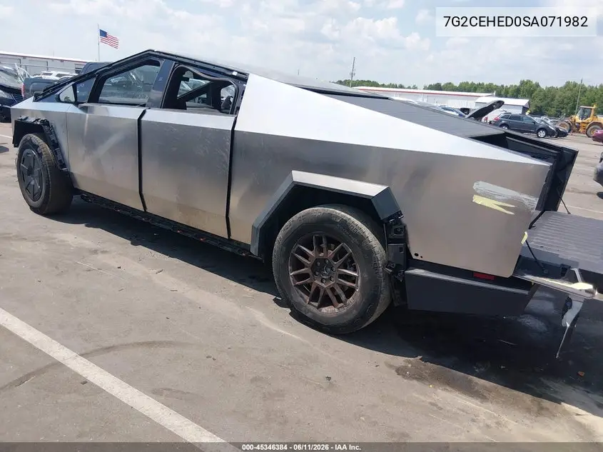 2025 Tesla Cybertruck All-Wheel Drive VIN: 7G2CEHED0SA071982 Lot: 45346384