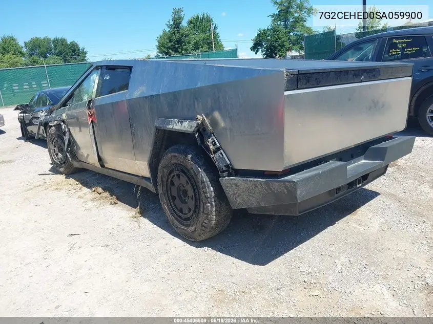2025 Tesla Cybertruck All-Wheel Drive VIN: 7G2CEHED0SA059900 Lot: 45406509