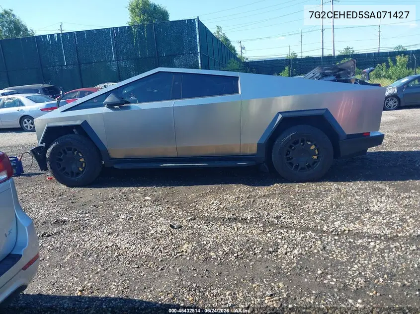 2025 Tesla Cybertruck All-Wheel Drive VIN: 7G2CEHED5SA071427 Lot: 45432514