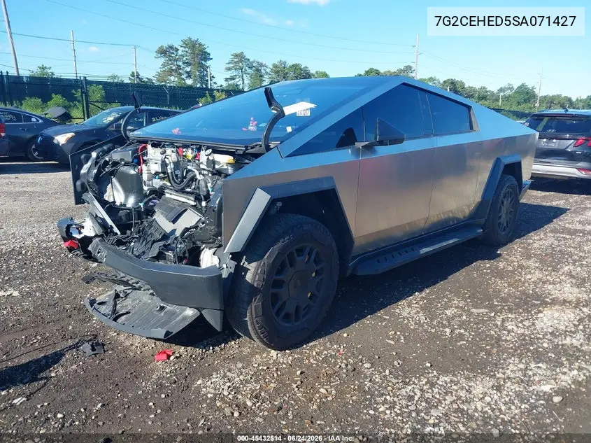 2025 Tesla Cybertruck All-Wheel Drive VIN: 7G2CEHED5SA071427 Lot: 45432514