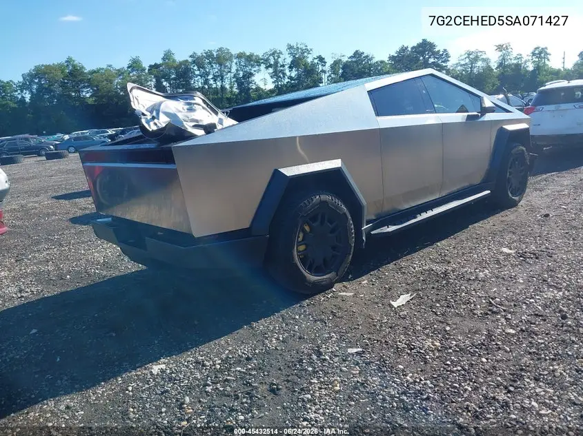2025 Tesla Cybertruck All-Wheel Drive VIN: 7G2CEHED5SA071427 Lot: 45432514