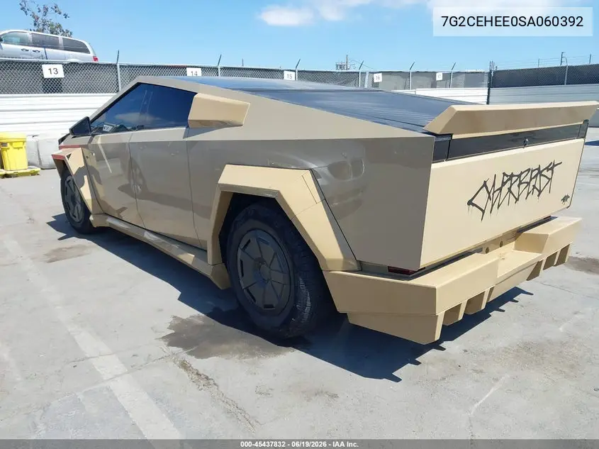 2025 Tesla Cybertruck VIN: 7G2CEHEE0SA060392 Lot: 45437832