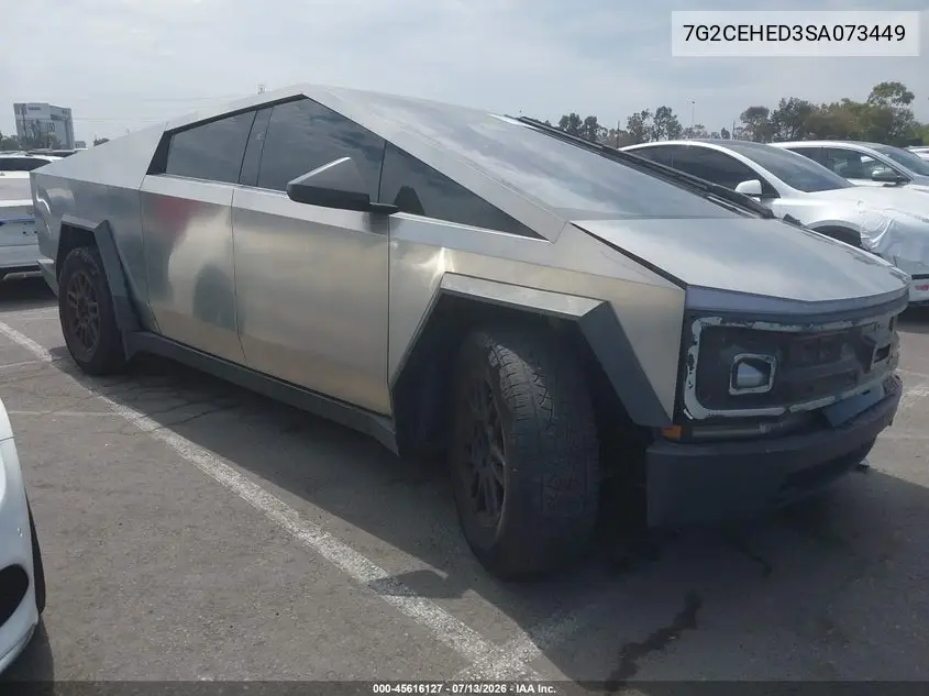 2025 Tesla Cybertruck All-Wheel Drive VIN: 7G2CEHED3SA073449 Lot: 45616127