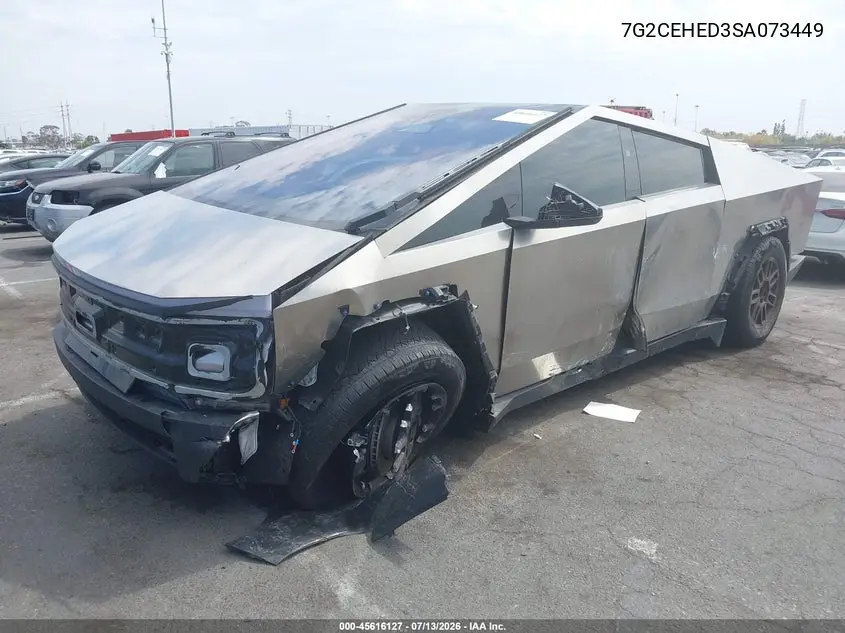 2025 Tesla Cybertruck All-Wheel Drive VIN: 7G2CEHED3SA073449 Lot: 45616127