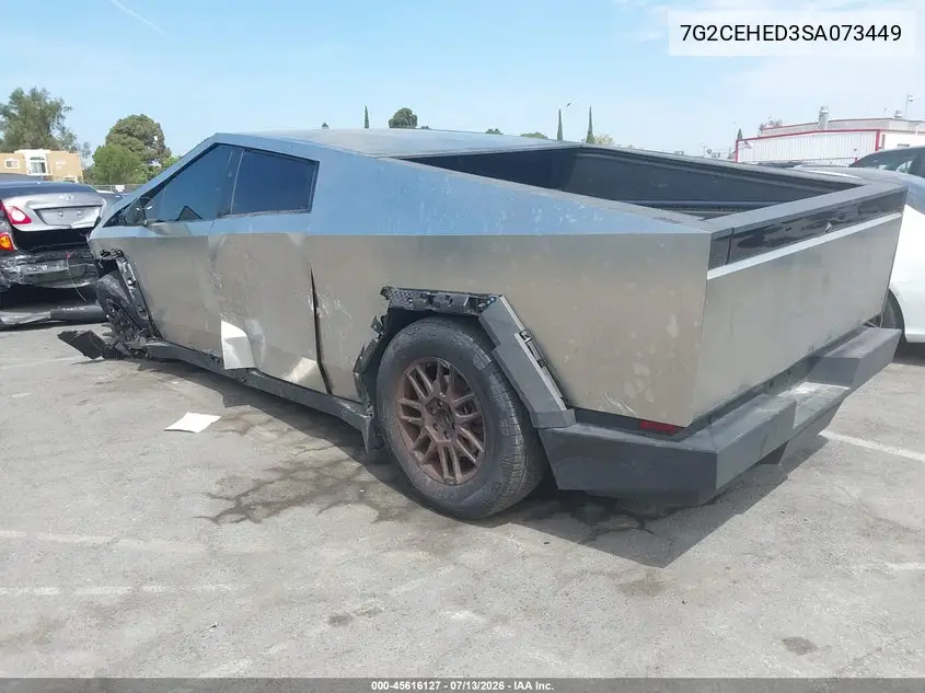 2025 Tesla Cybertruck All-Wheel Drive VIN: 7G2CEHED3SA073449 Lot: 45616127