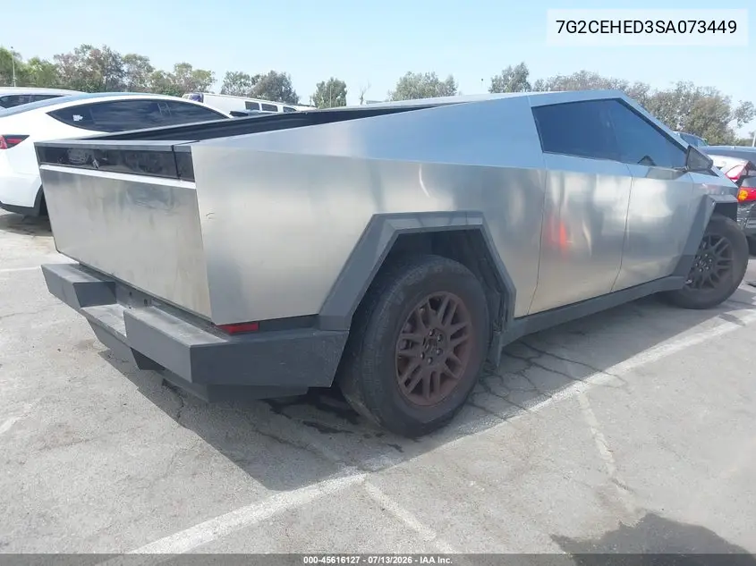 2025 Tesla Cybertruck All-Wheel Drive VIN: 7G2CEHED3SA073449 Lot: 45616127