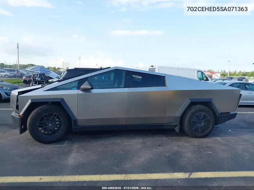 2025 Tesla Cybertruck All-Wheel Drive VIN: 7G2CEHED5SA071363 Lot: 45682026