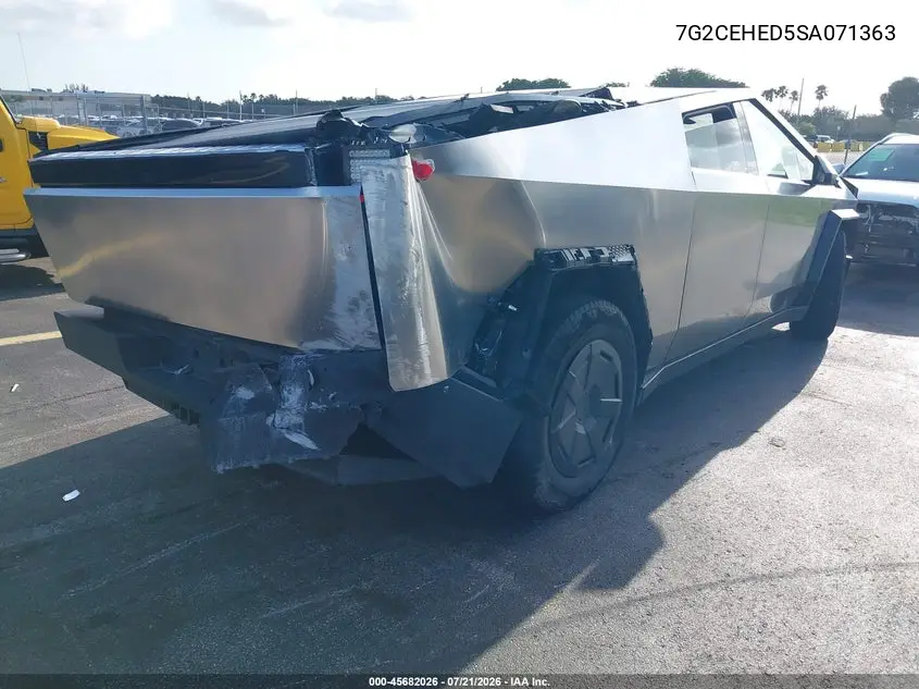 2025 Tesla Cybertruck All-Wheel Drive VIN: 7G2CEHED5SA071363 Lot: 45682026