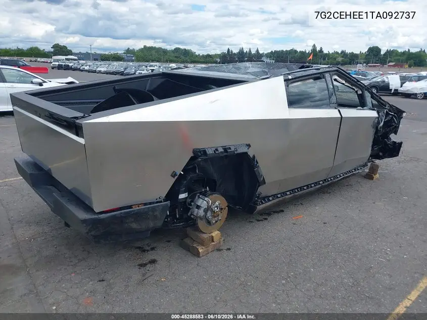 2026 Tesla Cybertruck Cyberbeast VIN: 7G2CEHEE1TA092737 Lot: 45288583