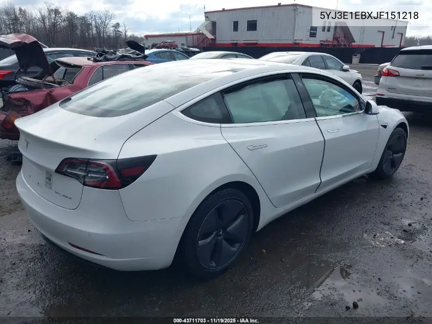 5YJ3E1EBXJF151218 2018 Tesla Model 3 Long Range/Performance