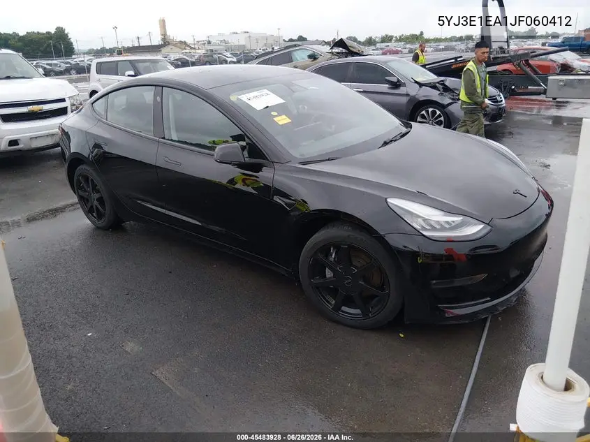 2018 Tesla Model 3 Long Range/Mid Range VIN: 5YJ3E1EA1JF060412 Lot: 45483928