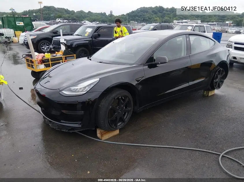 2018 Tesla Model 3 Long Range/Mid Range VIN: 5YJ3E1EA1JF060412 Lot: 45483928