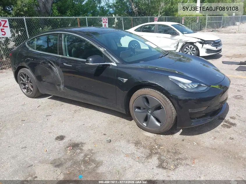 2018 Tesla Model 3 Long Range/Mid Range VIN: 5YJ3E1EA0JF089108 Lot: 45611611