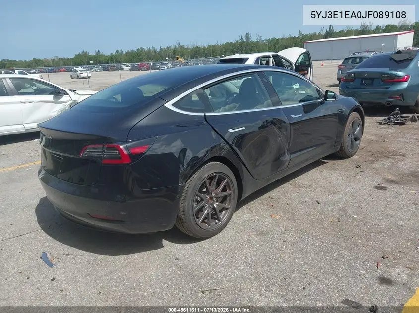 2018 Tesla Model 3 Long Range/Mid Range VIN: 5YJ3E1EA0JF089108 Lot: 45611611