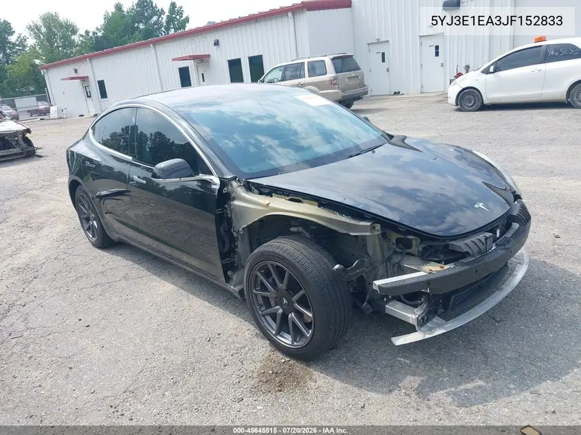 2018 Tesla Model 3 Long Range/Mid Range VIN: 5YJ3E1EA3JF152833 Lot: 45645515