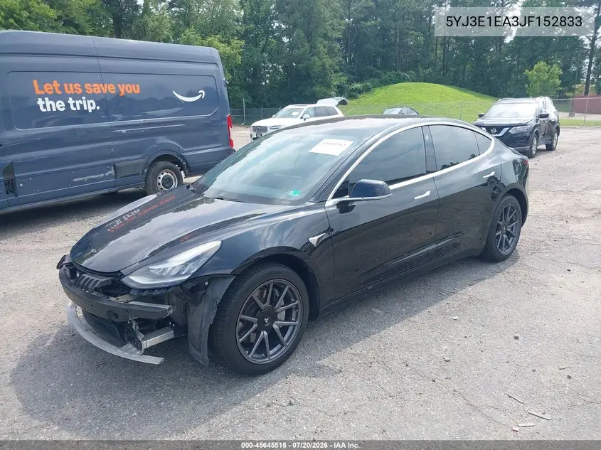 2018 Tesla Model 3 Long Range/Mid Range VIN: 5YJ3E1EA3JF152833 Lot: 45645515
