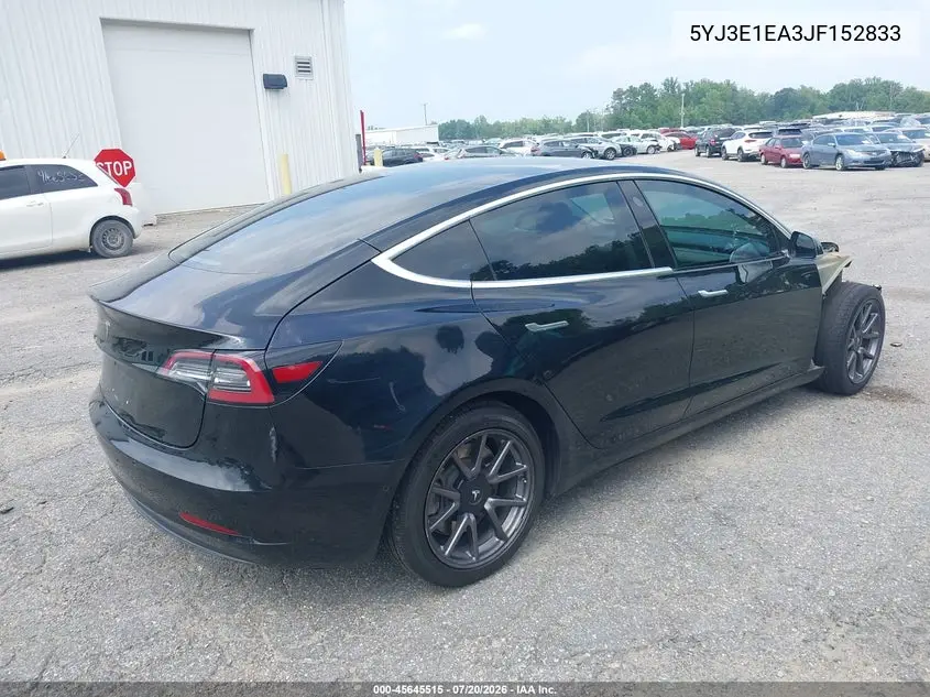 2018 Tesla Model 3 Long Range/Mid Range VIN: 5YJ3E1EA3JF152833 Lot: 45645515