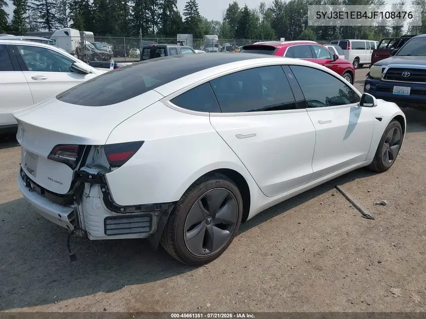 2018 Tesla Model 3 Long Range/Performance VIN: 5YJ3E1EB4JF108476 Lot: 45661351