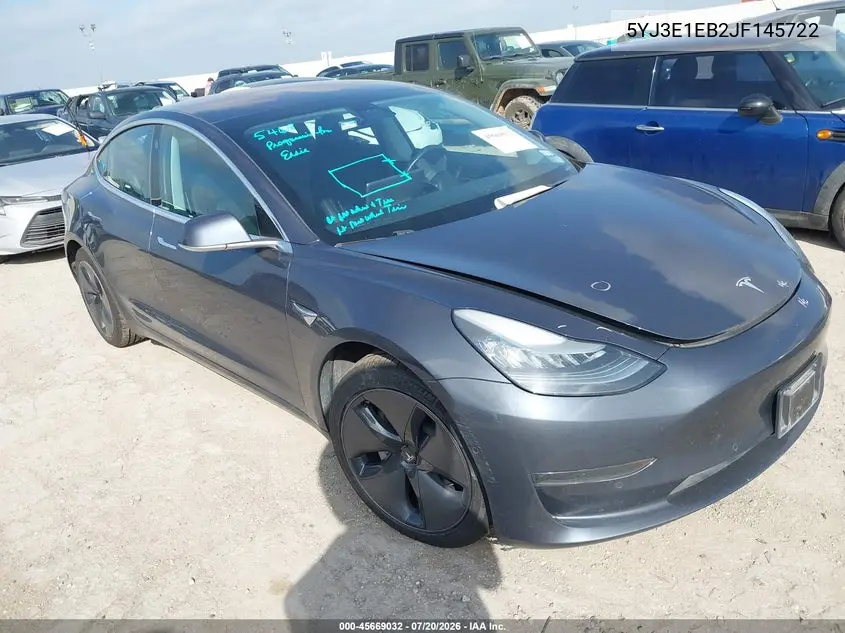 2018 Tesla Model 3 Long Range/Performance VIN: 5YJ3E1EB2JF145722 Lot: 45669032