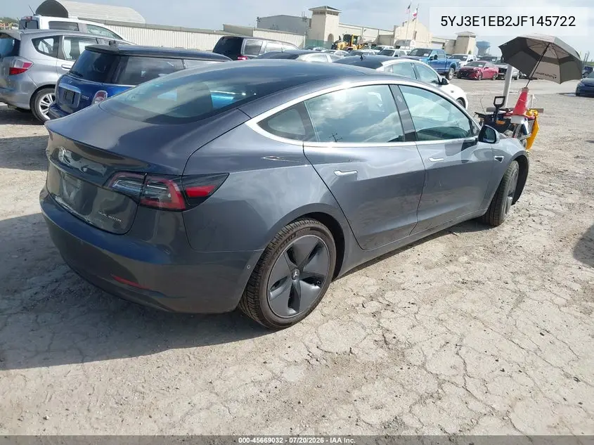 2018 Tesla Model 3 Long Range/Performance VIN: 5YJ3E1EB2JF145722 Lot: 45669032