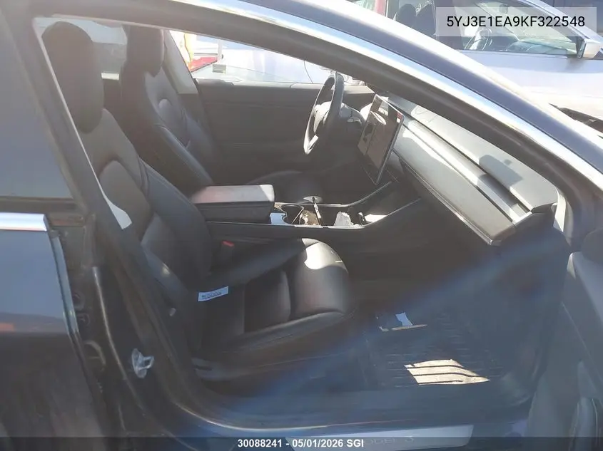 2019 Tesla Model 3 VIN: 5YJ3E1EA9KF322548 Lot: 30088241