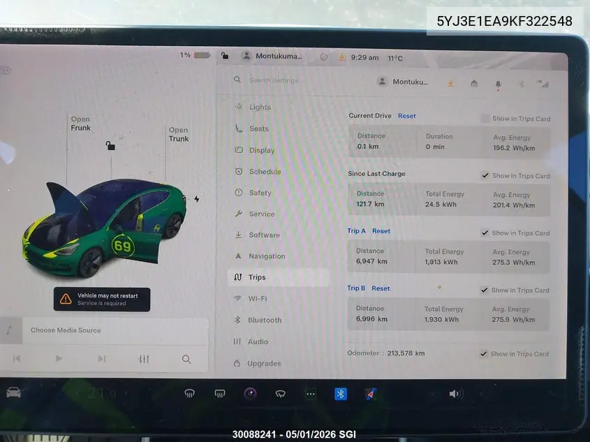 2019 Tesla Model 3 VIN: 5YJ3E1EA9KF322548 Lot: 30088241