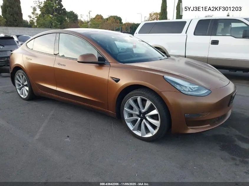 5YJ3E1EA2KF301203 2019 Tesla Model 3 Long Range/Mid Range/Standard Range/Standard Range Plus