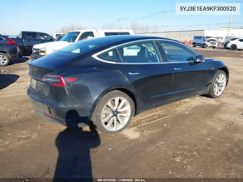 5YJ3E1EA9KF300520 2019 Tesla Model 3 Long Range/Mid Range/Standard Range/Standard Range Plus