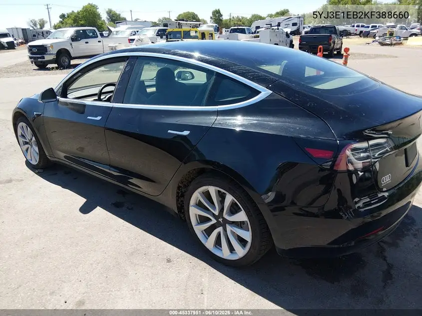 2019 Tesla Model 3 Long Range/Performance VIN: 5YJ3E1EB2KF388660 Lot: 45337951