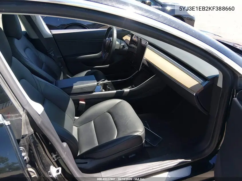 2019 Tesla Model 3 Long Range/Performance VIN: 5YJ3E1EB2KF388660 Lot: 45337951