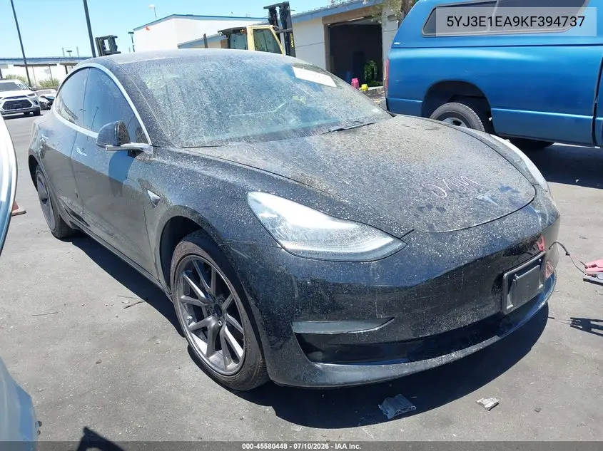 2019 Tesla Model 3 Long Range/Mid Range/Standard Range/Standard Range Plus VIN: 5YJ3E1EA9KF394737 Lot: 45580448