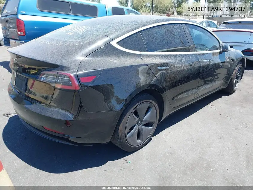2019 Tesla Model 3 Long Range/Mid Range/Standard Range/Standard Range Plus VIN: 5YJ3E1EA9KF394737 Lot: 45580448