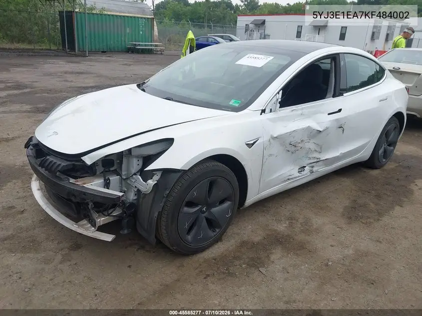 2019 Tesla Model 3 Long Range/Mid Range/Standard Range/Standard Range Plus VIN: 5YJ3E1EA7KF484002 Lot: 45585277