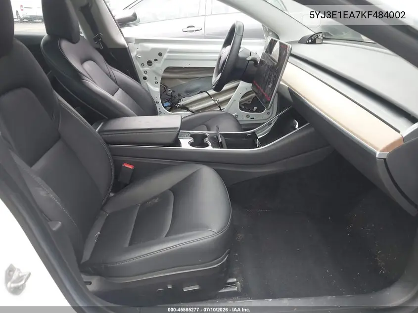 2019 Tesla Model 3 Long Range/Mid Range/Standard Range/Standard Range Plus VIN: 5YJ3E1EA7KF484002 Lot: 45585277