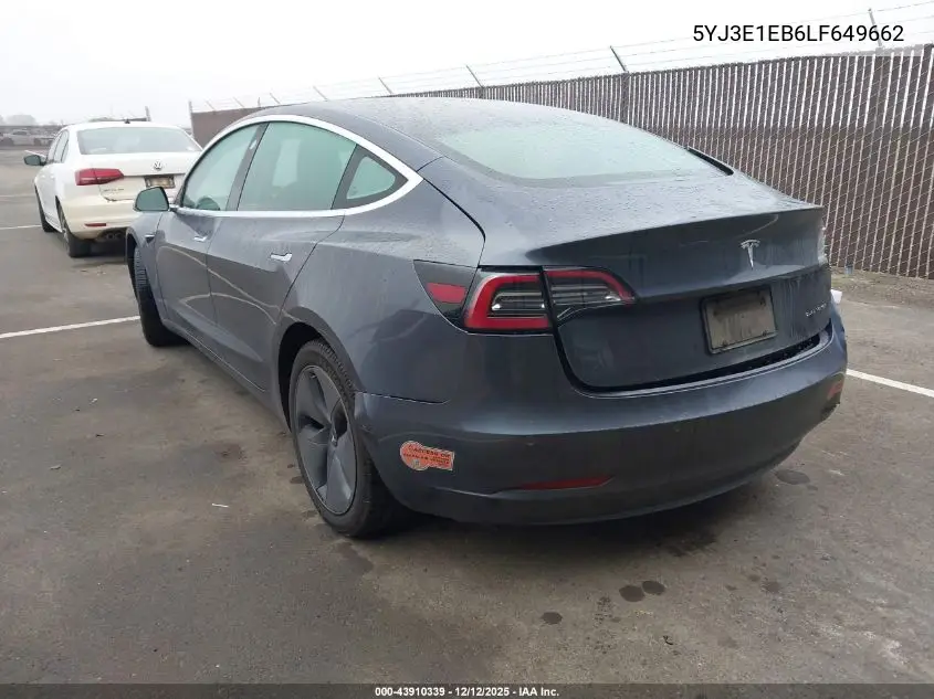 5YJ3E1EB6LF649662 2020 Tesla Model 3 Long Range Dual Motor All-Wheel Drive