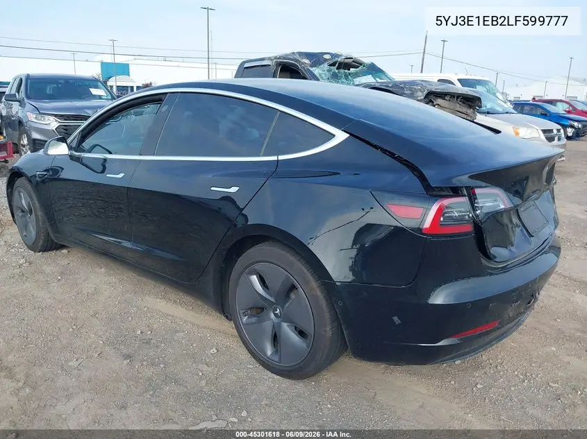 2020 Tesla Model 3 Long Range Dual Motor All-Wheel Drive VIN: 5YJ3E1EB2LF599777 Lot: 45301618