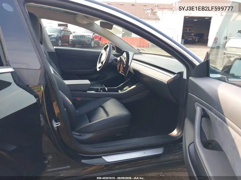 2020 Tesla Model 3 Long Range Dual Motor All-Wheel Drive VIN: 5YJ3E1EB2LF599777 Lot: 45301618