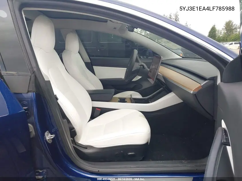 2020 Tesla Model 3 Standard Range Plus Rear-Wheel Drive/Standard Range Rear-Wheel Drive VIN: 5YJ3E1EA4LF785988 Lot: 45346721