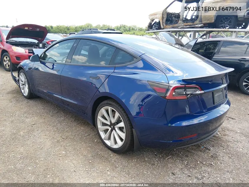 2020 Tesla Model 3 Long Range Dual Motor All-Wheel Drive VIN: 5YJ3E1EBXLF647994 Lot: 45620864