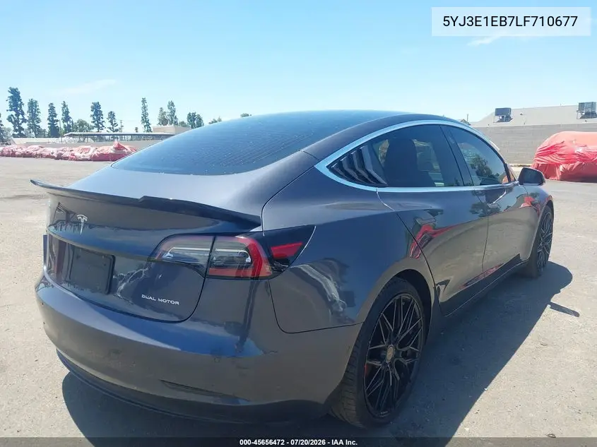 2020 Tesla Model 3 Long Range Dual Motor All-Wheel Drive VIN: 5YJ3E1EB7LF710677 Lot: 45656472
