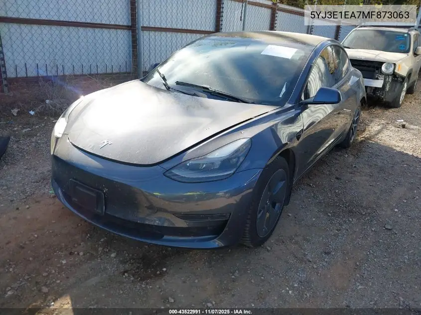 5YJ3E1EA7MF873063 2021 Tesla Model 3 Standard Range Plus Rear-Wheel Drive