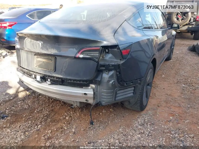 5YJ3E1EA7MF873063 2021 Tesla Model 3 Standard Range Plus Rear-Wheel Drive
