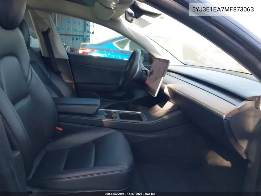 5YJ3E1EA7MF873063 2021 Tesla Model 3 Standard Range Plus Rear-Wheel Drive