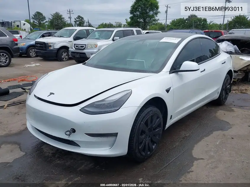5YJ3E1EB6MF993011 2021 Tesla Model 3 Long Range Dual Motor All-Wheel Drive