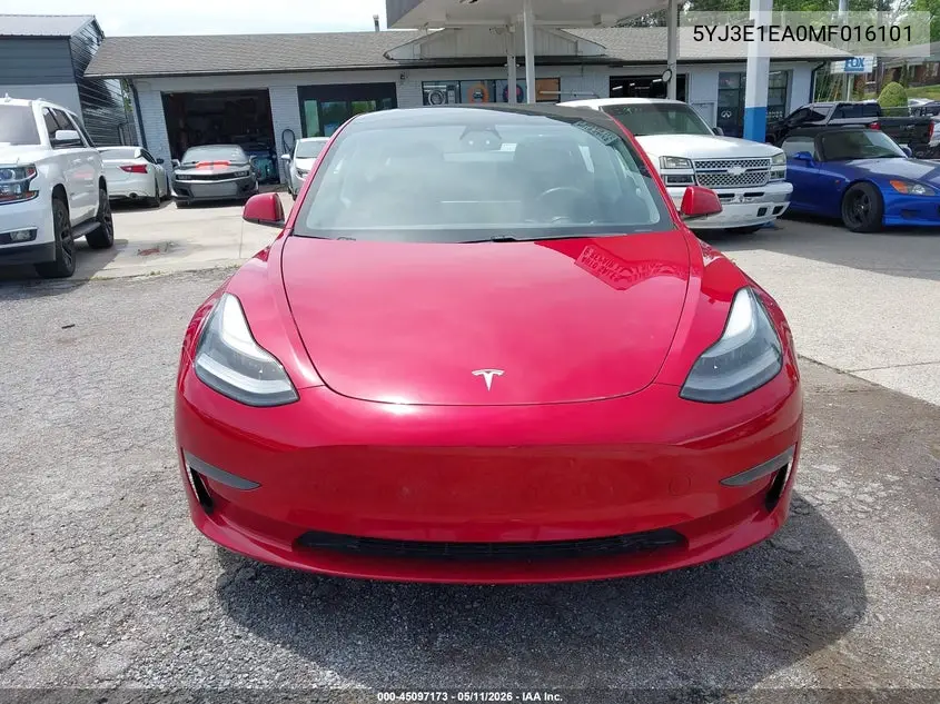 5YJ3E1EA0MF016101 2021 Tesla Model 3 Standard Range Plus Rear-Wheel Drive