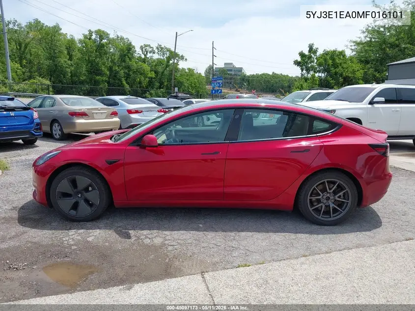5YJ3E1EA0MF016101 2021 Tesla Model 3 Standard Range Plus Rear-Wheel Drive
