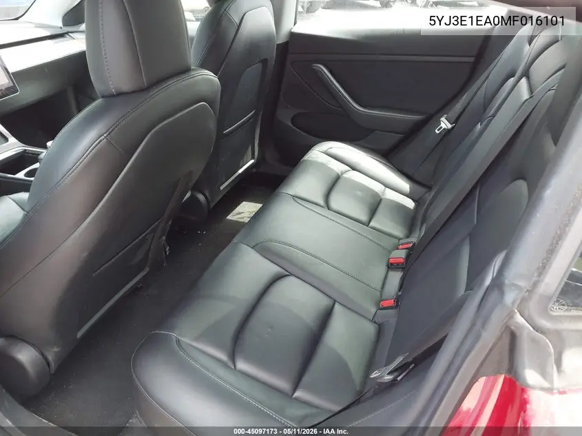 5YJ3E1EA0MF016101 2021 Tesla Model 3 Standard Range Plus Rear-Wheel Drive