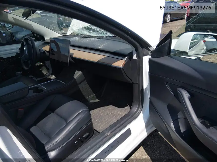 2021 Tesla Model 3 Standard Range Plus Rear-Wheel Drive VIN: 5YJ3E1EA6MF913276 Lot: 45449729